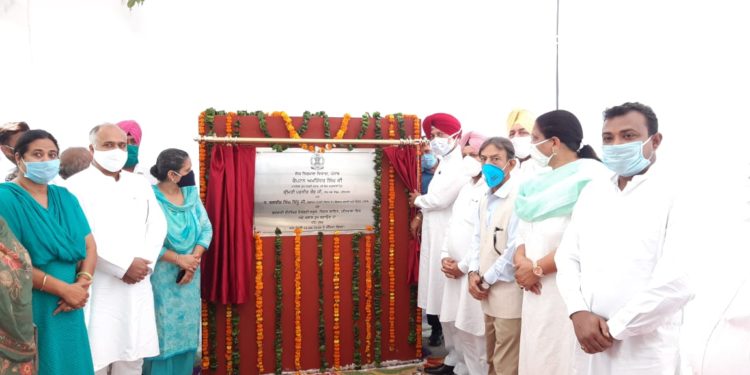 Photo caption: Punjab Health Minister  Balbir Singh Sidhu lays the foundation stone of new rooms to be constructed at Civil Lines School, Patiala.