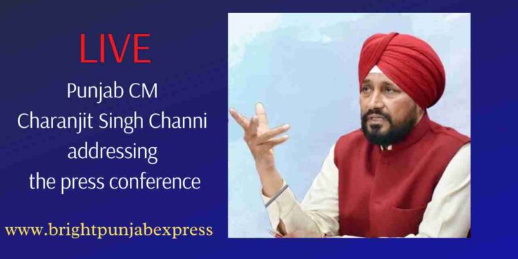 Punjab Chief Minister Charanjit Singh Channi addressing the press conference