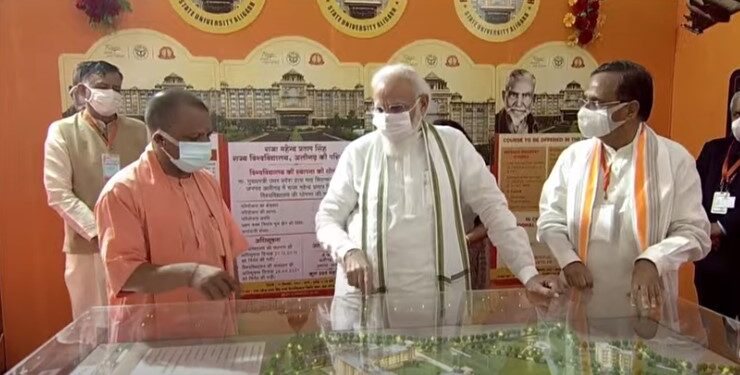 PM Modi lays foundation stone of Raja Mahendra Pratap Singh State University in Aligarh, UP