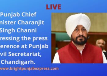 CM Charanjit Singh Channi addressing press conference at Punjab Civil Secretariat, Chandigarh