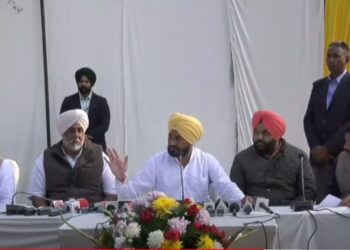 CM Charanjit Singh Channi addressing press conference