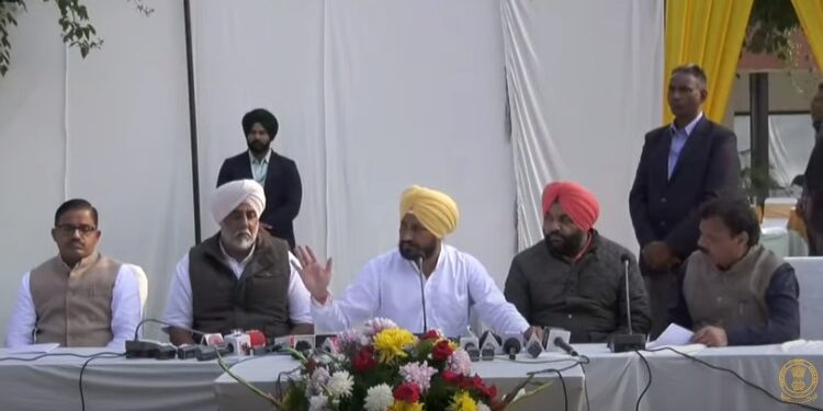 CM Charanjit Singh Channi addressing press conference