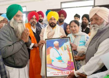 CM CHANNI INAUGURATES STATUE OF BABA MAHARAJ SINGH JI AT VILLAGE RABBON UCHI-