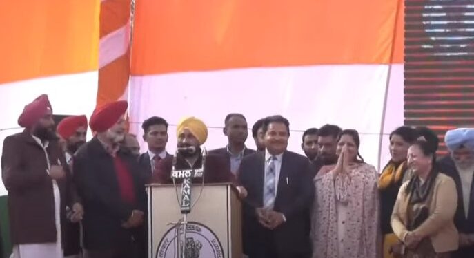 Chief Minister Charanjit Singh Channi presiding a function organised at Sri Chamkaur Sahib