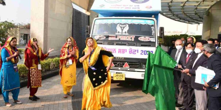 Election Commission flags-off Voter Awareness vans, unveils SVEEP Exhibition