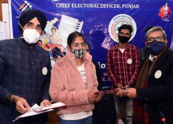 Chief Electoral Officer (CEO) Punjab Dr S Karuna Raju on Tuesday handed over two separate Electoral Photo Identity Cards (EPIC)