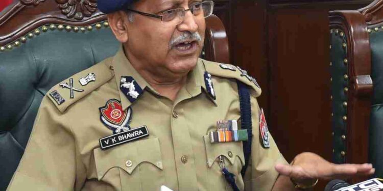 Director General of Police (DGP) Punjab VK Bhawra