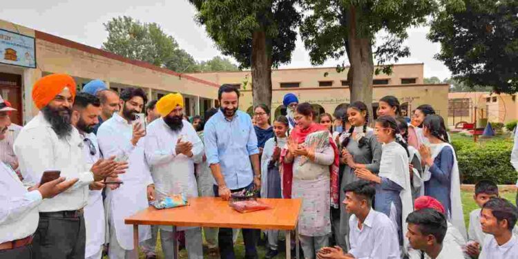 Education Minister Gurmeet Singh Meet Hayer today visited the Government Senior Secondary School in Garhshanker