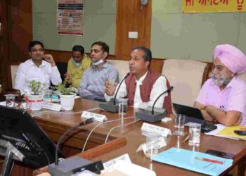 Health and Family Welfare Minister Dr. Vijay Singla presiding over the meeting of Civil Surgeons.