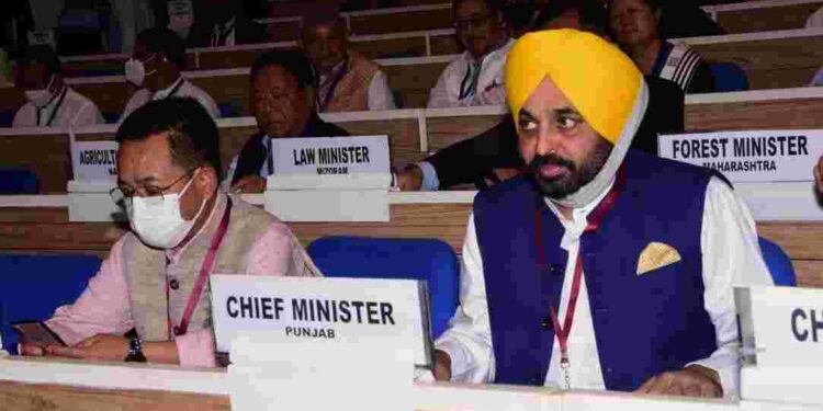 Punjab Chief Minister Bhagwant Mann participates in the Joint Conference of Chief Ministers of States and Chief Justices of High Courts held at Vigyan Bhawan, New Delhi on Saturday. The Prime Minister Narendra Modi addressed the gathering on the occasion. The previous such conference was held in 2016.