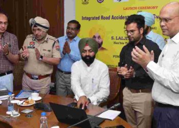 Punjab Transport Minister S. Laljit Singh Bhullar, while launching the Integrated Road Accident Database (iRAD) project in the state at Punjab Bhawan, Chandigarh on Friday.