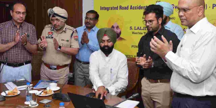 Punjab Transport Minister S. Laljit Singh Bhullar, while launching the Integrated Road Accident Database (iRAD) project in the state at Punjab Bhawan, Chandigarh on Friday.