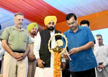 Punjab CM Bhagwant Mann and Delhi CM Arvind Kejriwal launch ‘CM Di Yog Shala’ in Punjab