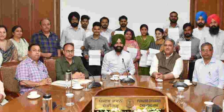 Fisheries Minister Laljit Singh Bhullar hands over appointment letters to 11 clerks