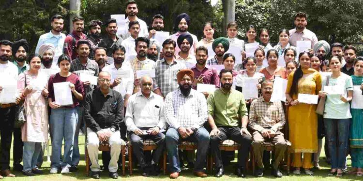 Meet Hayer hands over appointment letters to 68 clerks of Water Resources Department