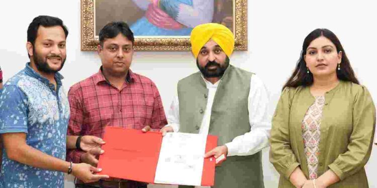 Punjab Chief Minister Bhagwant Mann today handed over unique green colour coded stamp paper