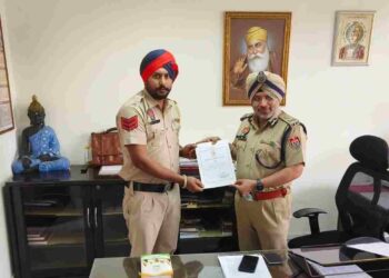 Punjab Police, Additional Director General of Police (ADGP) Traffic Amardeep Singh Rai on Monday honoured the Head Constable