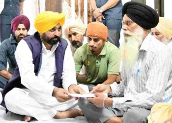 Punjab Chief Minister Bhagwant Singh Mann on Monday visited the house of Parvinder Singh,