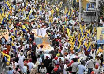 Chief Minister Bhagwant Mann campaigned for Faridkot's AAP candidate Karamjit Anmol