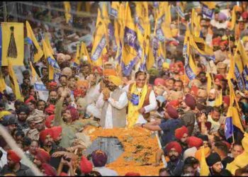 Chief Minister Bhagwant Mann campaigned for Hoshiarpur AAP candidate Dr Rajkumar Chabbewal