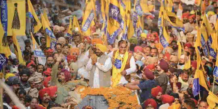 Chief Minister Bhagwant Mann campaigned for Hoshiarpur AAP candidate Dr Rajkumar Chabbewal