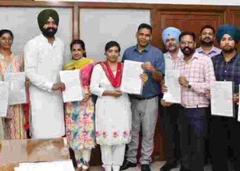 Minister Laljit Singh Bhullar hands over appointment letters to 10 steno-typists