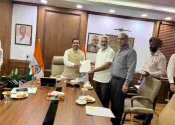 PUNJAB FOOD MINISTER LAL CHAND KATARUCHAK MEETS UNION FOOD MINISTER PRALHAD JOSHI