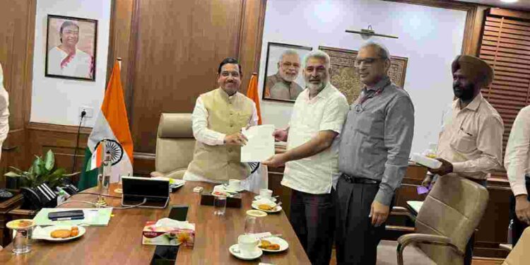 PUNJAB FOOD MINISTER LAL CHAND KATARUCHAK MEETS UNION FOOD MINISTER PRALHAD JOSHI