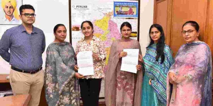 Dr. Baljit Kaur Hands Over Appointment Letters to Two Stenographers of the Social Security Department