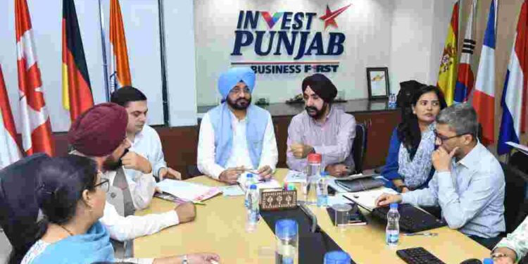 Industry Minister Tarunpreet Singh Sond held a review meeting with General Managers from all districts