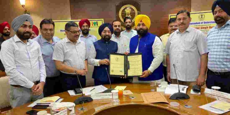 Cabinet Minister inks MOU with Member Rajya Sabha Dr. Vikram Jeet Singh Sahni to adopt six technical education institutes of Punjab