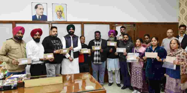 Transport Minister Laljit Singh Bhullar hands over appointment letters to 17 newly-appointed employees