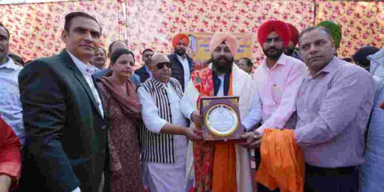 Education Minister Harjot Singh Bains lays foundation stone for upgrading Shaheed E Azam Sukhdev Thapar School of Eminence