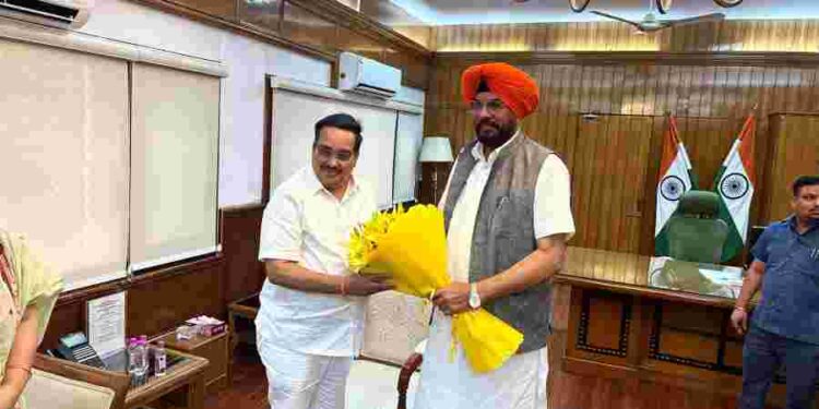 Cabinet Minister Kuldeep Singh Dhaliwal requests Union Minister C R Patil to grant funds to address flood damage and security concerns along the river Ravi in Ajnala