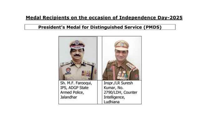 ON EVE OF INDEPENDENCE DAY, MHA ANNOUNCES NAMES OF PUNJAB POLICE OFFICIALS FOR PMDS, MMS AWARDS