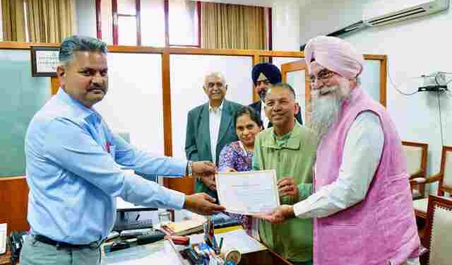 Certificate of Election given to Punjab Rajya Sabha candidate Rajinder Gupta
