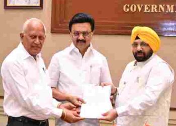 HARBHAJAN SINGH ETO AND BARINDER KUMAR GOYAL CALL ON TAMIL NADU CM MK STALIN