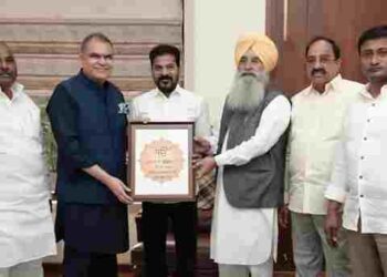 Cabinet Ministers Sanjeev Arora and Gurmeet Singh Khudian Invite Telangana Chief Minister Revanth Reddy to the 350th Martyrdom Anniversary of Guru Tegh Bahadur Ji