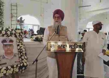 Speaker pays tribute at the ‘Antim Ardas’ of late Y. Puran Kumar IPS