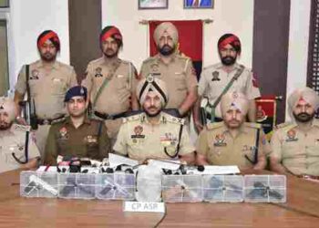 PAK-LINKED ARMS AND NARCO NETWORK BUSTED IN AMRITSAR; FIVE HELD WITH SIX PISTOLS, 1KG HEROIN