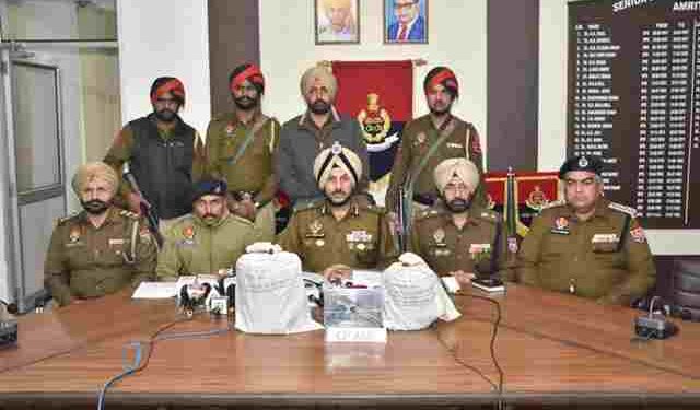 CROSS-BORDER SMUGGLING CARTEL BUSTED IN AMRITSAR; THREE HELD WITH 4.5KG HEROIN, ONE PISTOL