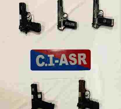 ONE LINKED TO CROSS-BORDER ARMS SMUGGLING NETWORK HELD WITH FIVE PISTOLS