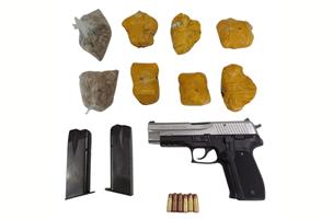 THREE LINKED TO DRUG AND ILLEGAL WEAPON SMUGGLING RACKET HELD; 6.5KG HEROIN, PISTOL, ₹1L DRUG MONEY RECOVERED