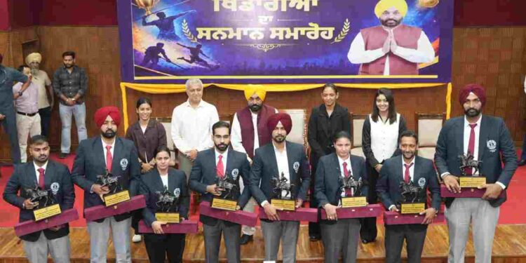 Punjab’s athletes have made Tricolour proud across world; CM Bhagwant Singh Mann honours them with awards