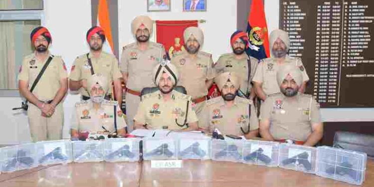 EIGHT LINKED TO CROSS-BORDER ILLEGAL ARMS SMUGGLING MODULE HELD WITH 11 SOPHISTICATED PISTOLS