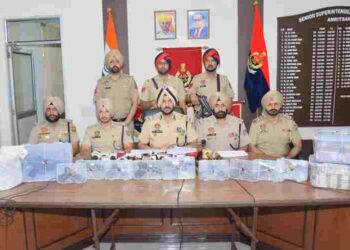 AFGHAN NATIONAL AMONG 7 HELD WITH 10 SOPHISTICATED PISTOLS, 5KG HEROIN, ₹30L HAWALA MONEY