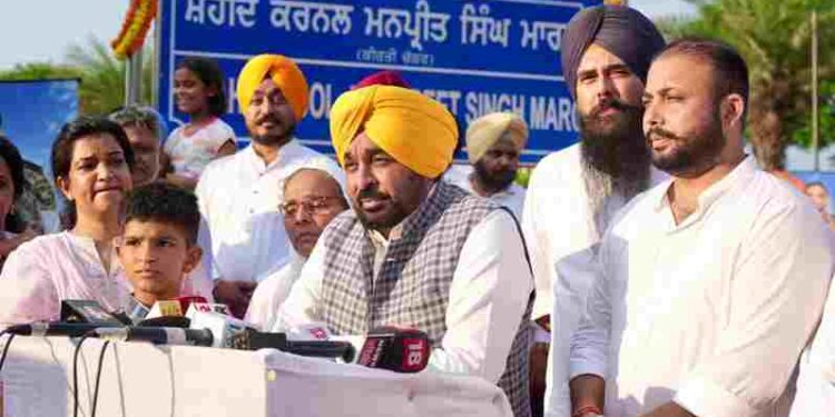 CM Bhagwant Mann Announces, HR-2 Road To Now Be Known As Shaheed Colonel Manpreet Singh Marg