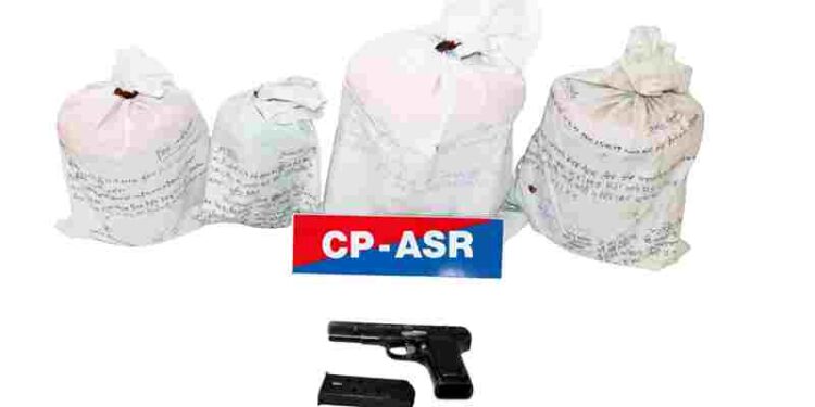 EIGHT LINKED TO DRUG AND ILLEGAL ARMS SUPPLY NETWORKS HELD IN AMRITSAR; 9.5KG HEROIN, 5KG OPIUM, ONE PISTOL RECOVERED