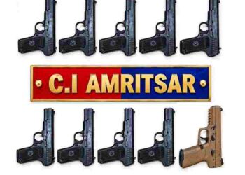 THREE LINKED TO ILLEGAL ARMS SMUGGLING MODULE HELD WITH 10 SOPHISTICATED PISTOLS IN AMRITSAR